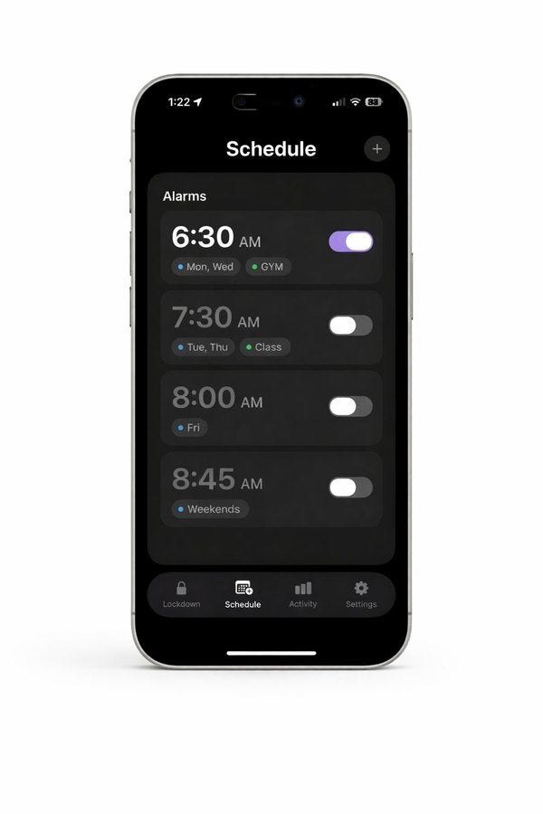 PUCK app schedule screen